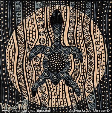 DREAMTIME TURTLE Framed Canvas Print by Mirree Contemporary Aboriginal Art